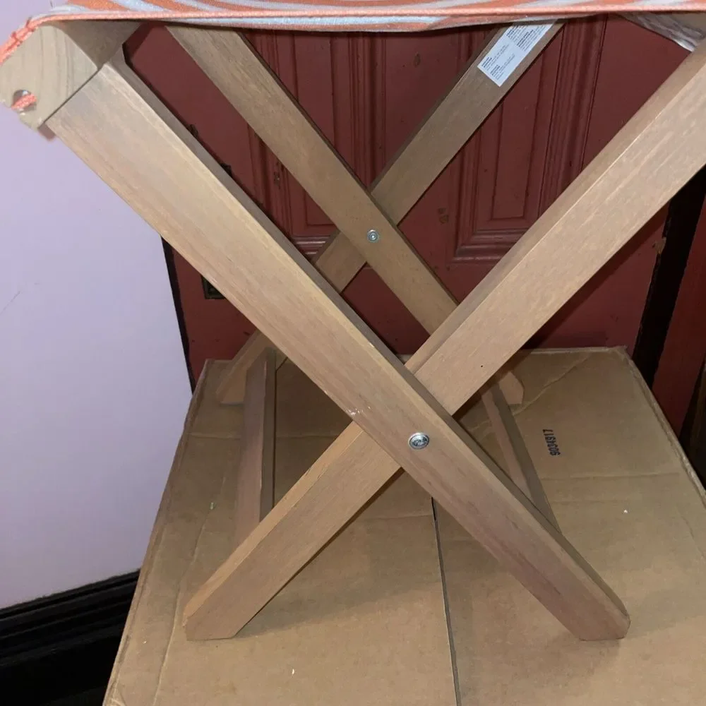 SOLBLEKT Stool, foldable eucalyptus, stripe orange - IKEA - Picture 11 of 16